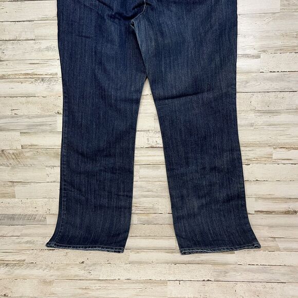 Womens CHICOS Platinum Straight Leg Jeans Size 3 Dark Wash Embroidered Pockets - Picture 6 of 13